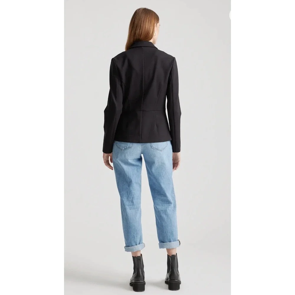 Quince Ultra Stretch Ponte Blazer Navy XL NWT Sold Out Tailored Office Jacket - Picture 4 of 10